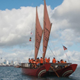 Waka on the Waitemata in Auckland Waka on the Waitemata in Auckland