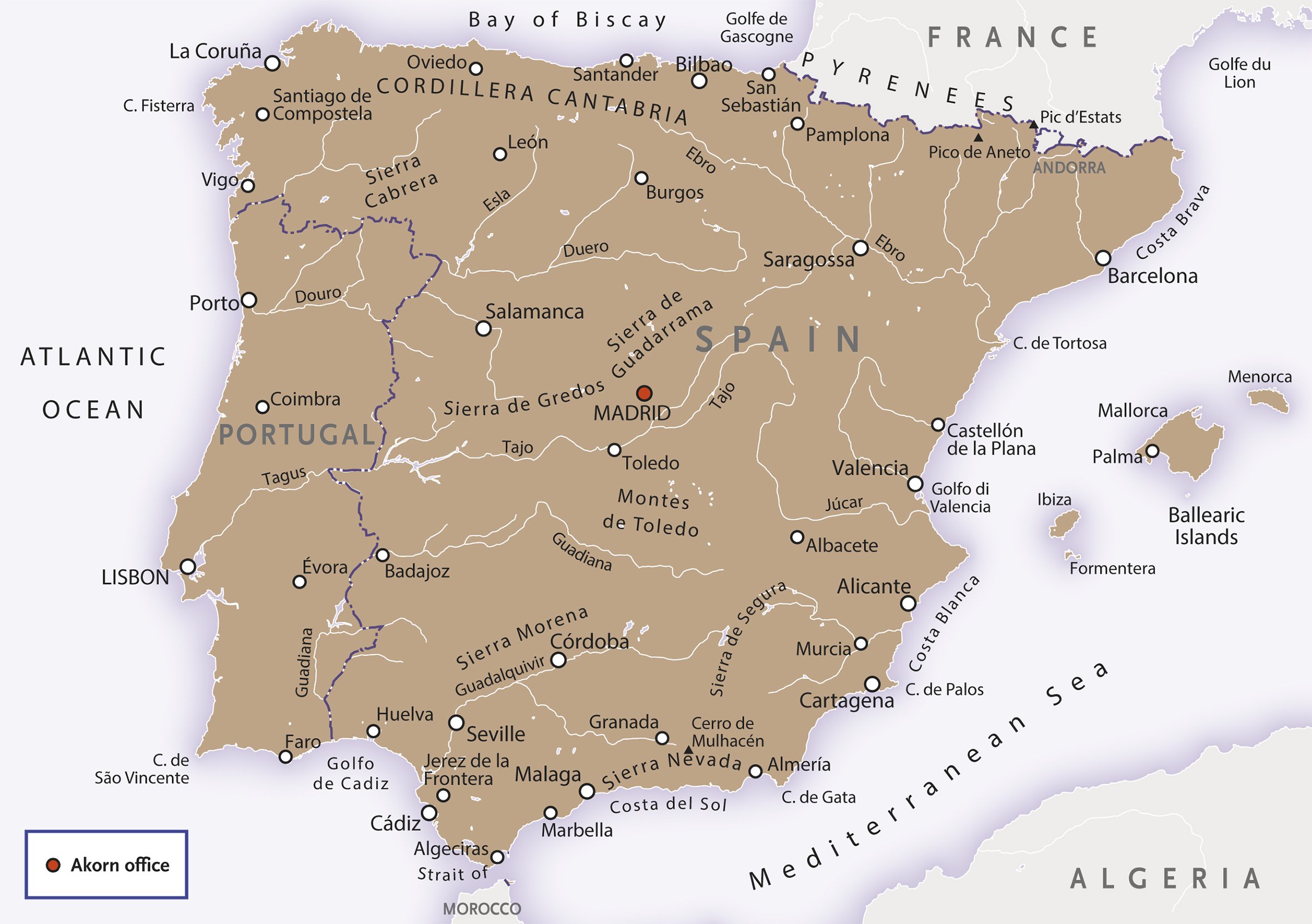 Spain & Portugal Map